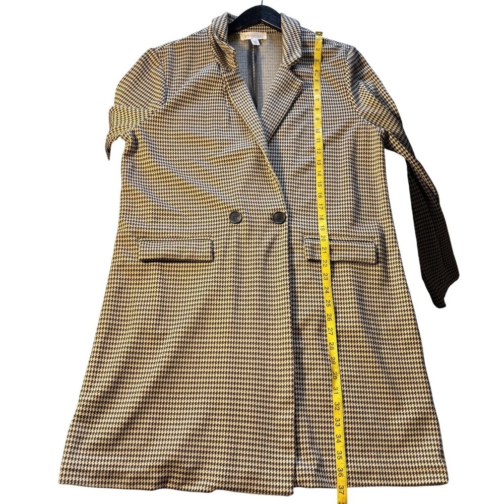 Houndstooth Longline Double-Breasted Blazer By Philosophy Size XL - Picture 5 of 10